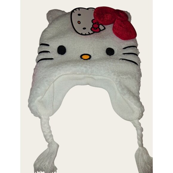 Hello Kitty Beanie & Fleece Hat Set Adult Osfa NEW - Picture 4 of 10